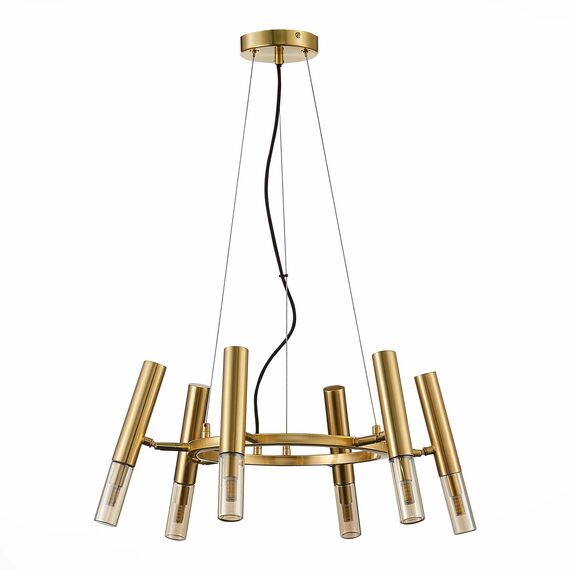 SL1236.203.06 Люстра подвесная ST-Luce Золотистый/Коньячный, Золотистый G9 LED 6*5W ECLIP, изображение 4