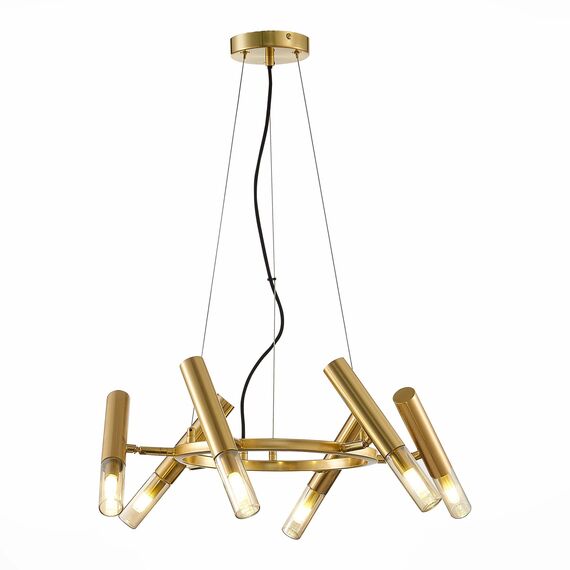 SL1236.203.06 Люстра подвесная ST-Luce Золотистый/Коньячный, Золотистый G9 LED 6*5W ECLIP, изображение 5