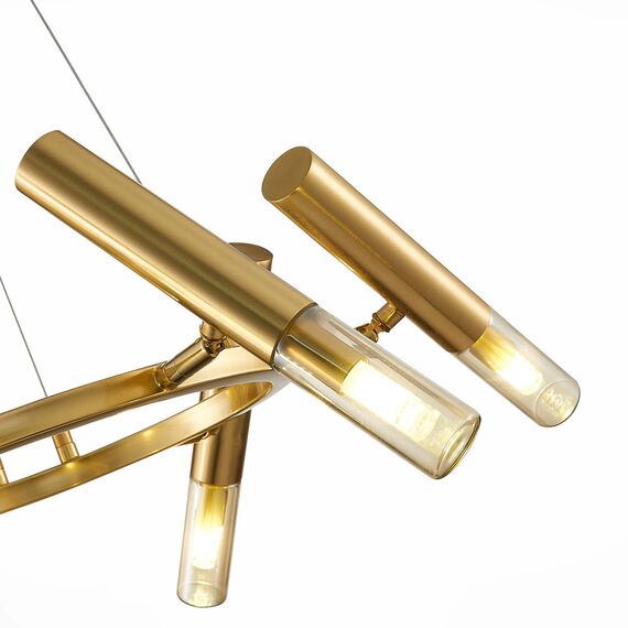 SL1236.203.06 Люстра подвесная ST-Luce Золотистый/Коньячный, Золотистый G9 LED 6*5W ECLIP, изображение 6