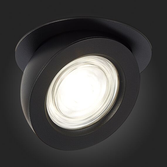 ST654.448.10 Св-к встр. Черный LED 1*10W 4000K 850Lm Ra>90 38° IP20 D109xH60 180-240V Встраиваемые светильники, изображение 2