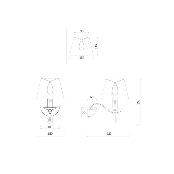 Настенный светильник (бра) Freya FR2001WL-01G, изображение 2