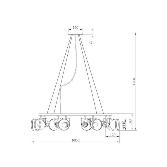 Подвесной светильник Freya FR4003PL-08W, изображение 3