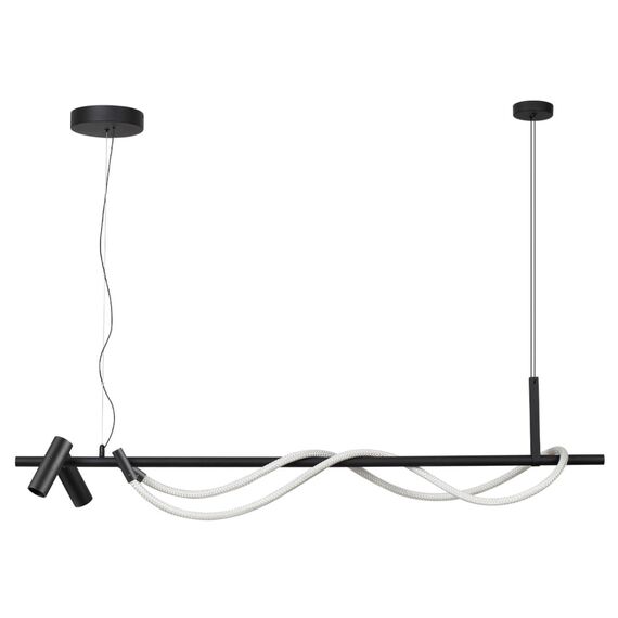 4391/30L HIGHTECH ODL24 263 черный/металл/канат Подвесной св-к с раздельн. вкл IP20 LED 30W 1200Лм 4000K CORDA