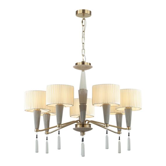 5403/7 CLASSIC ODL_EX23 171 бронзовый/светло-коричневый/кремовый металл/керамика/ткань Люстра E14 7*40W LATTE