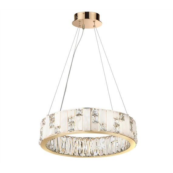 5072/60L HALL ODL24 615 золото/прозрачный/белый/металл/хрусталь/алебастр Люстра LED 60W 3700K CROSSA