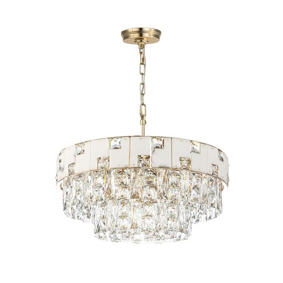 5076/11 HALL (В 2-Х КОРОБКАХ) ODL24 617 золото/прозрачный/белый/металл/хрусталь/алебастр Люстра E14 11*40W CHESSI