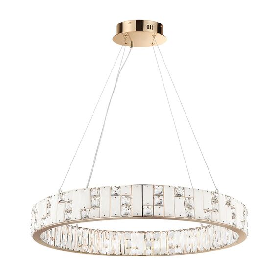 5072/100L HALL ODL24 615 золото/прозрачный/белый/металл/хрусталь/алебастр Люстра LED 100W 3700K CROSSA