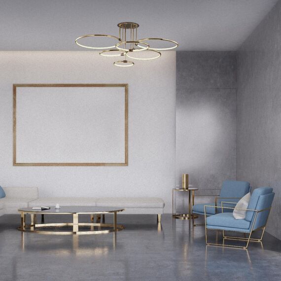 5283/99CL LEDIO LN23 228 золотой, коричневый Люстра потолочная LED 156W 3000-6000K с пультом ДУ 9899Лм 220V URSULA, изображение 3