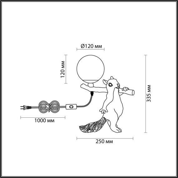 6522/1T MODERNI LN23 388 разноцветная, керамика/стекло Настольная лампа G9 1*7W 220V SQUIRREL, изображение 2