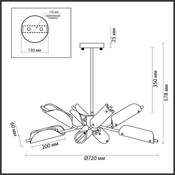 6537/8C MODERNI LN23 112 золотой Люстра потолочная G9 8*25W 220V GEORGIA, изображение 2