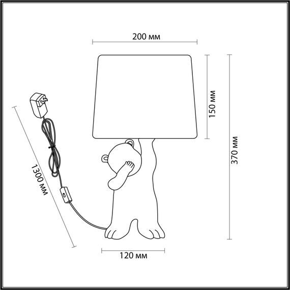 5662/1T MODERNI LN23 387 чёрный Настольная лампа E14 40W 220V BEAR, изображение 2