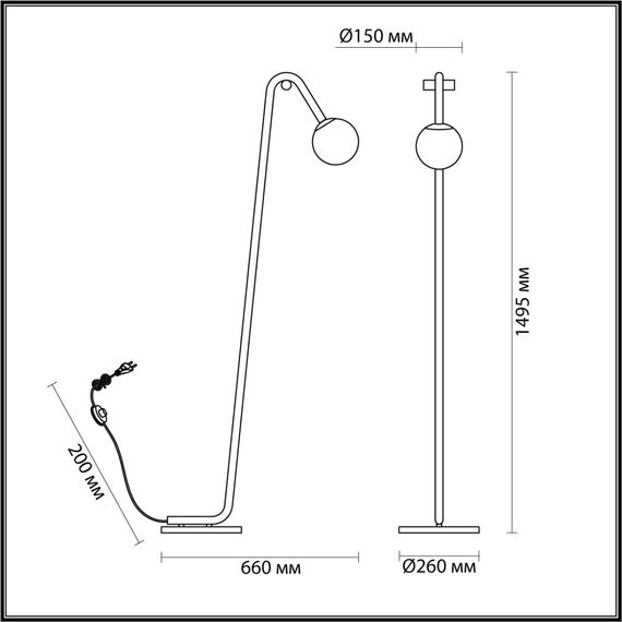 6500/1F MODERNI LN23 000 чёрный, бронза Торшер E14 1*60W 220V DEXTER, изображение 2