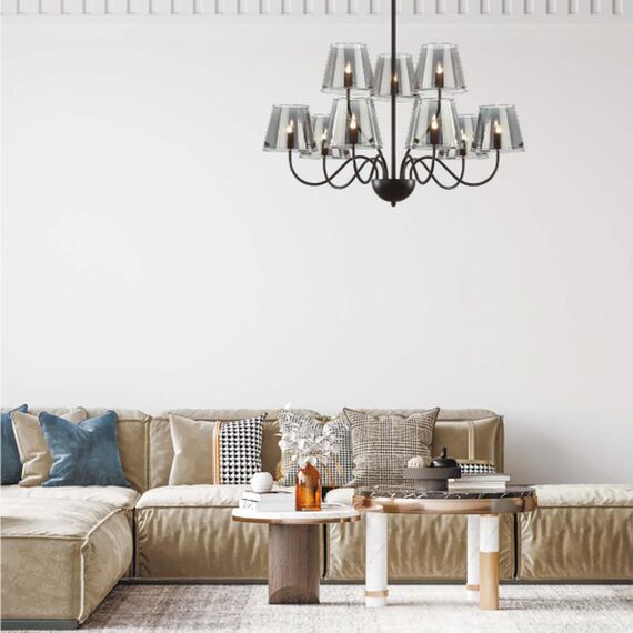 6570/12C MODERNI LN25 104 черный/дымчатый/металл/стекло Люстра потолочная G9 12*20W 220V SMOKY, изображение 3