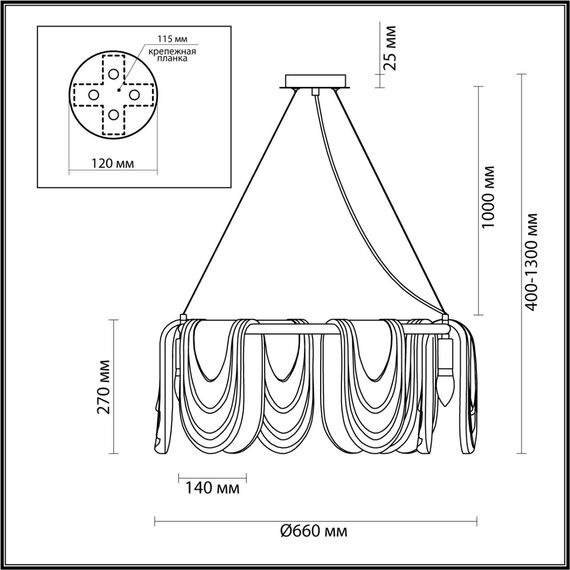 6515/6 NEOCLASSI LN23 46 латунь Люстра E14 6*40W 220V OCHRE, изображение 2