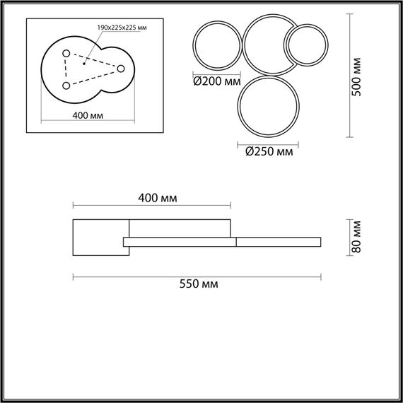 5255/64CL LEDIO LN23 000 черный, матовое золото Люстра потолочная диммир. с ДУ LED 64W 4224Лм 220V NORBERT, изображение 2