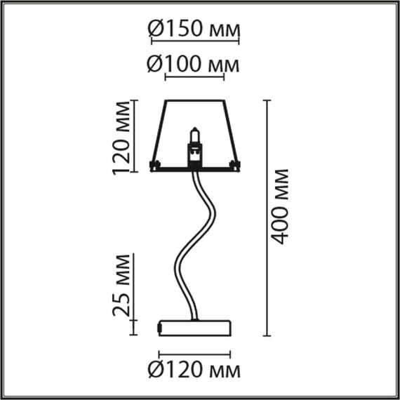 6570/1T MODERNI LN25 103 черный/дымчатый/металл/стекло Настольная лампа G9 1*20W 220V SMOKY, изображение 2