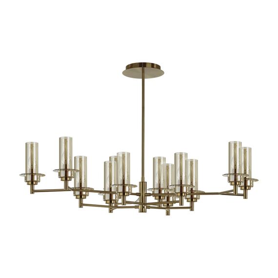 6554/12C CLASSI LN25 28 бронза/коньячный/металл/стекло Люстра потолочная E14 12*40W 220V MADONNA