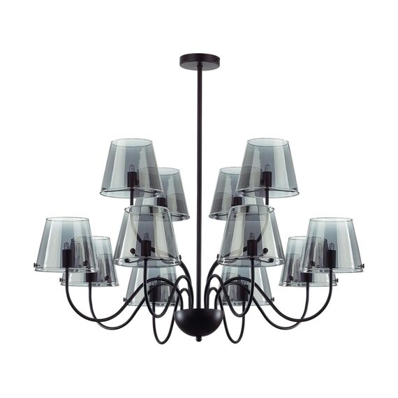 6570/12C MODERNI LN25 104 черный/дымчатый/металл/стекло Люстра потолочная G9 12*20W 220V SMOKY