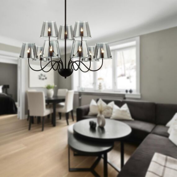 6570/9C MODERNI LN25 103 черный/дымчатый/металл/стекло Люстра потолочная G9 9*20W 220V SMOKY, изображение 3