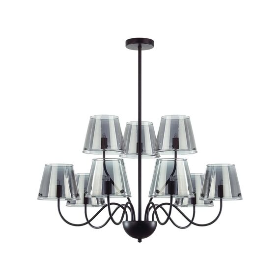 6570/9C MODERNI LN25 103 черный/дымчатый/металл/стекло Люстра потолочная G9 9*20W 220V SMOKY