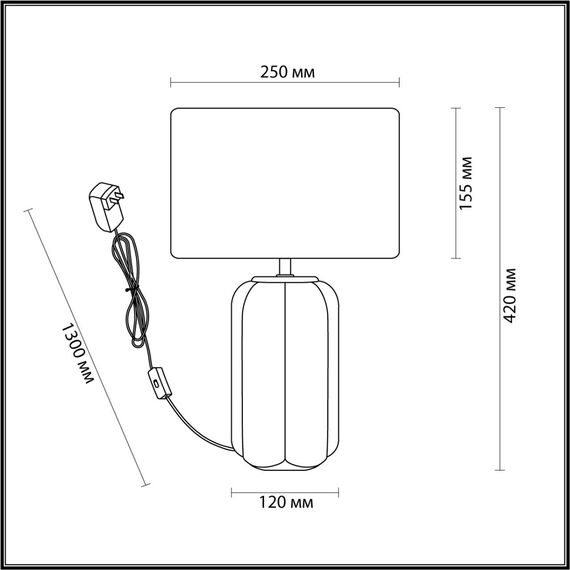 5665/1T MODERNI LN23 373 бежевый, белый Настольная лампа E27 40W 220V CHI, изображение 2