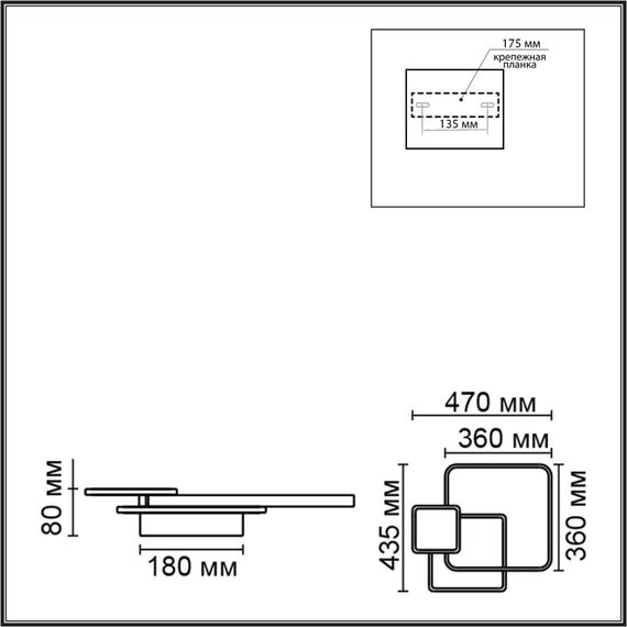 6574/72CL LEDIO LN24 черный, золотая патина/черный, золотая патина/металл/акрил, металл Потолочный светильник LED 72W 220V GOLDY, изображение 2