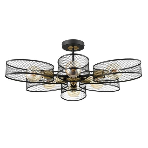 8153/6C COUNTY LN25 черный/медный, металл Потолочный светильник Е27 6*60W 220V VIVANA