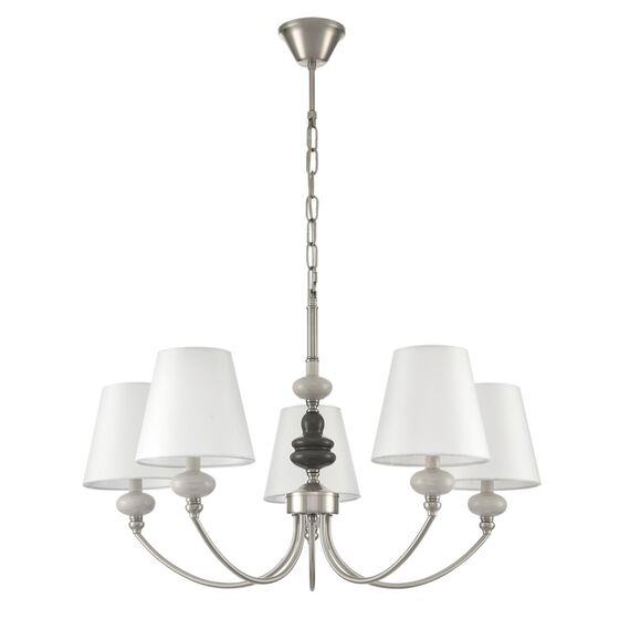 8283/5 CLASSI никель/белый, металл/керамика/текстиль Люстра Е14 5*40W 220V KENTUKI