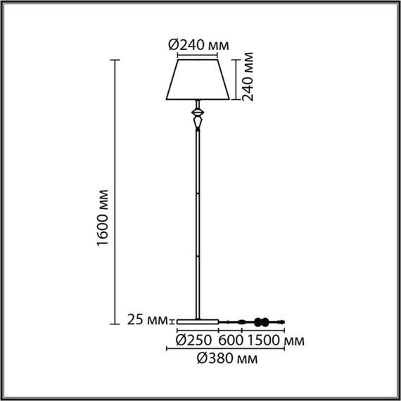 8275/1F CLASSI латунь/зеленый, металл/керамика/ткань Торшер Е27 1*60W 220V VERMONT, изображение 2