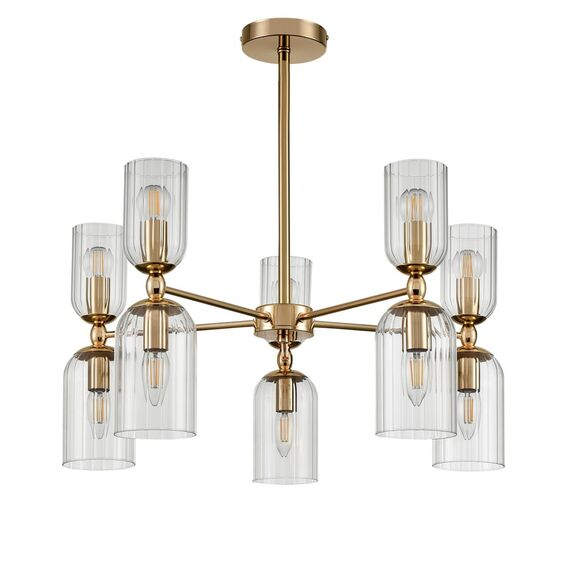 6586/10 MODERNI LN25 89 золото/прозрачный, металл/стекло Люстра подвесная E14 10*40W 220V KASSIA