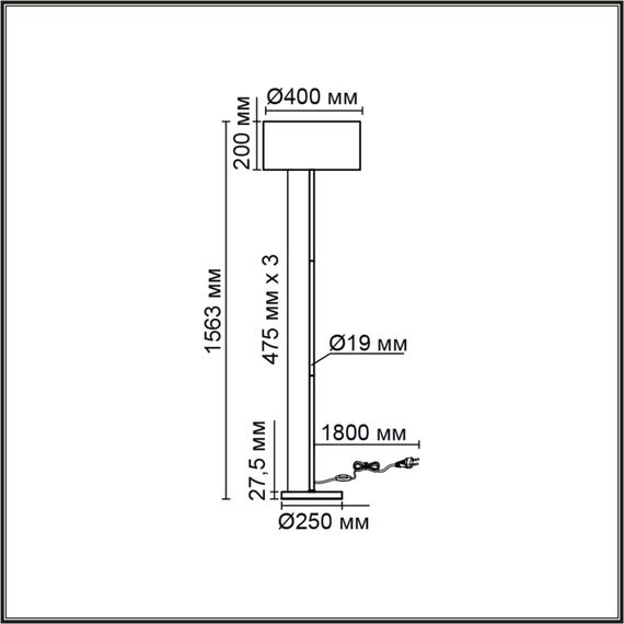 8250/2F MODERNI LN25 000  никель/бежевый, металл/текстиль Торшер Е27 2*60W 220V NIKKI, изображение 2