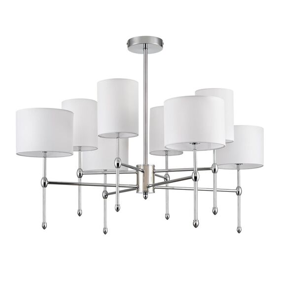 6589/8C CLASSI LN25 60 хром/белый, металл/текстиль Люстра потолочная E14 8*40W 220V LATTI