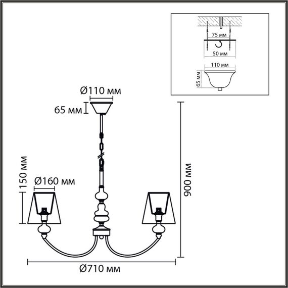 8283/5 CLASSI никель/белый, металл/керамика/текстиль Люстра Е14 5*40W 220V KENTUKI, изображение 2