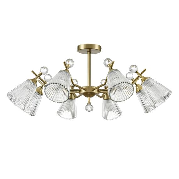 8046/8C CLASSI LN25 77 латунь/прозрачное стекло Люстра потолочная Е14 8*40W 220V AURICA