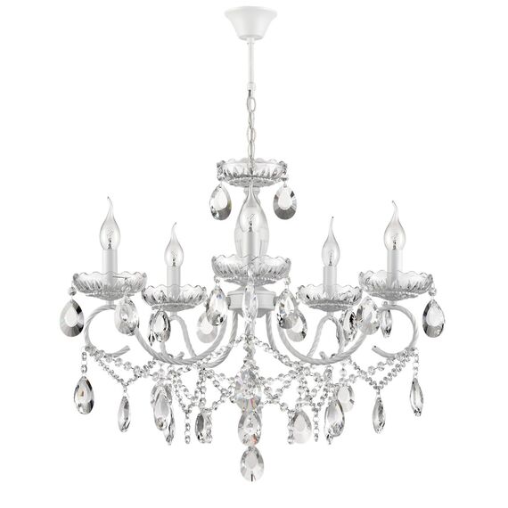 8189/5 CLASSI LN25 23 белый,  металл/хрусталь Люстра E14 5*40W 220V SNOW