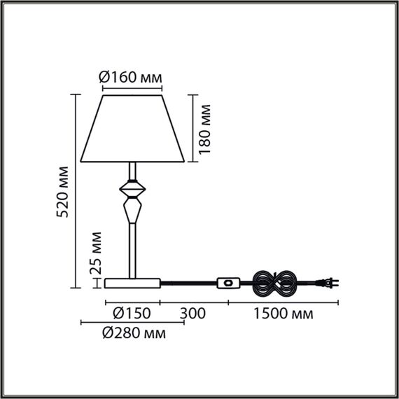 8274/1T CLASSI никель/белый/серый, металл/керамика/ткань Настольная лампа Е14 1*40W 220V VERMONT, изображение 2