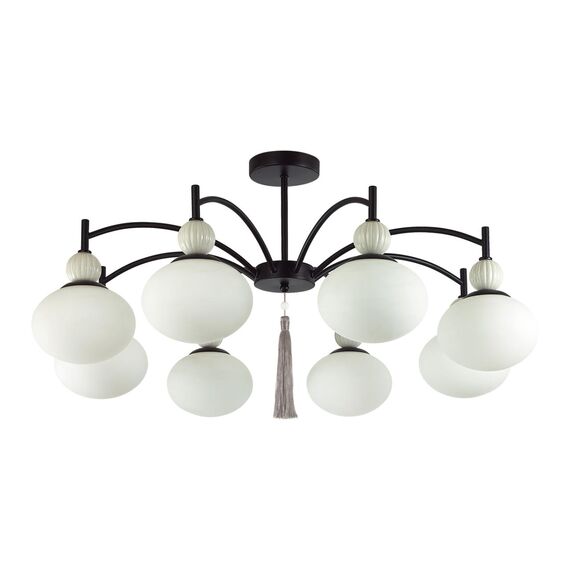 8273/8C NEOCLASSI черный/серый/белый, металл/керамика/стекло Люстра потолочная Е14 8*40W 220V GLORIYA