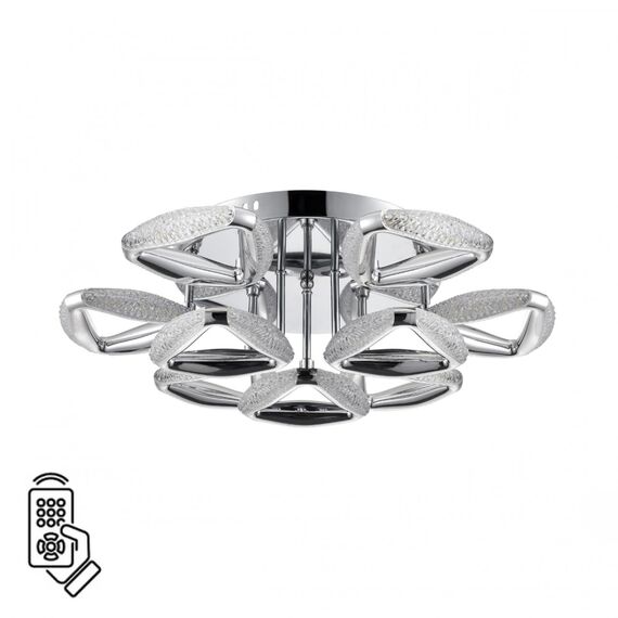 8239/9CL LEDIO LN25 000 хром, металл/пластик Люстра потолочная с ПДУ LED 120W 3000-6000K 220V RUANA