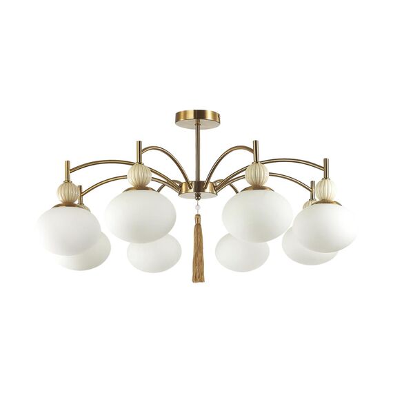8272/8C NEOCLASSI латунь/бежевый/белый, металл/керамика/стекло Люстра потолочная Е14 8*40W 220V GLORIYA
