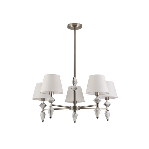 8274/5 CLASSI никель/белый/серый, металл/керамика/ткань Люстра Е14 5*40W 220V VERMONT