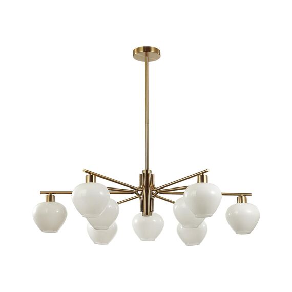 8278/9 MODERNI латунь/белый, металл/стекло Люстра Е14 9*40W 220V CARMELA