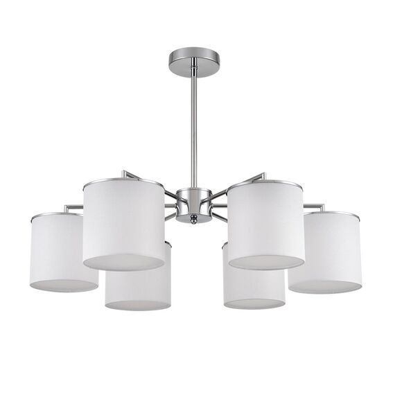 6591/6 CLASSI LN25 62 хром/белый, металл/текстиль Люстра подвесная E14 6*40W 220V SUNTORI