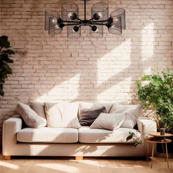 8238/8C COUNTY LN25 258 черный металл Люстра потолочная Е27 8*60W 220V TIDINA, изображение 3