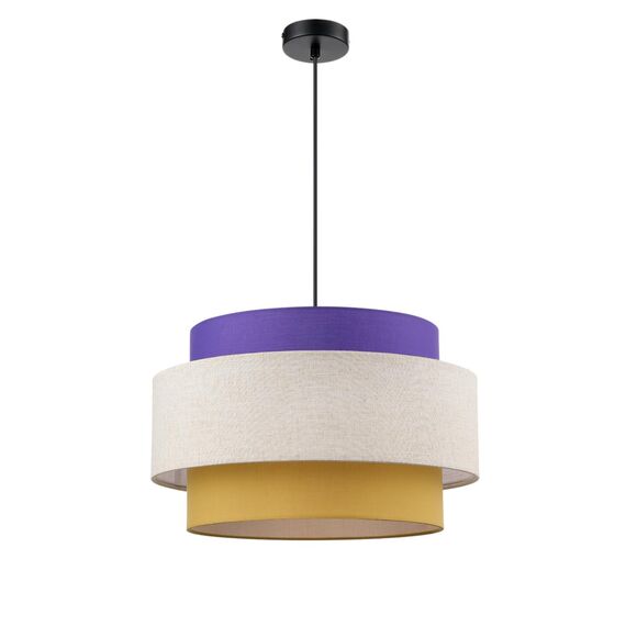 8281/4 MODERNI черный/фиолетовый/бежевый/желтый, металл/текстиль Светильник подвесной E14 4*40W 220V PALERMO