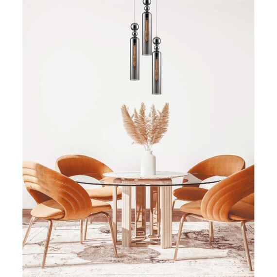 8063/1A MODERNI LN25 298 хром/смоки, металл/стекло Подвесной светильник E27 1*60W 220V LORENZO, изображение 3