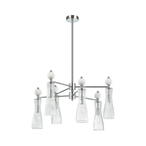 8268/6 NEOCLASSI хром/белый/прозрачный, металл/керамика/стекло Люстра Е14 6*40W 220V EMILY