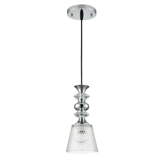 8049/1A SUSPENTIONI LN25 308 хром/прозрачный металл/стекло Подвесной светильник E27 1*60W 220V MANOLA