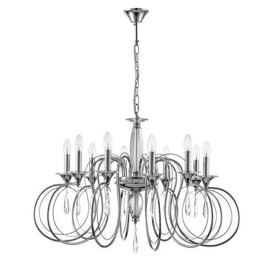 8032/10 CLASSI LN25 20 хром, металл/хрусталь Люстра подвесная Е14 10*40W 220V LAOKA