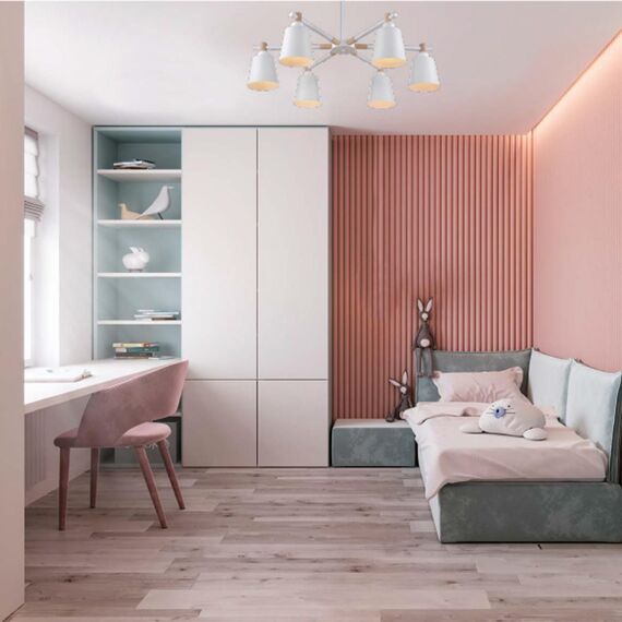 8097/6C MODERNI LN25 269 белый/белый металл, дерево/металл Люстра потолочная Е27 6*60W 220V ROSALINA, изображение 3