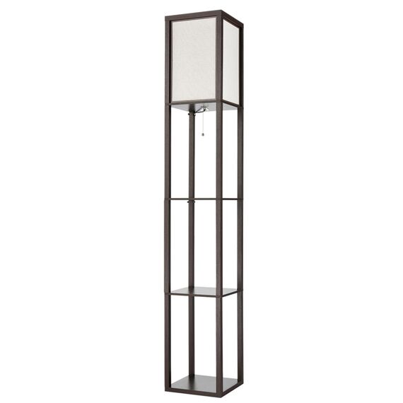 8090/1F COMFI LN25 361 кофейный/белый, дерево/текстиль Торшер Е27 1*60W 220V PRACTIC